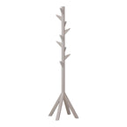 Coat Rack Stand - White. Freestanding Wooden Coat Hanger with 9 Hooks. Sturdy Coat Tree.
