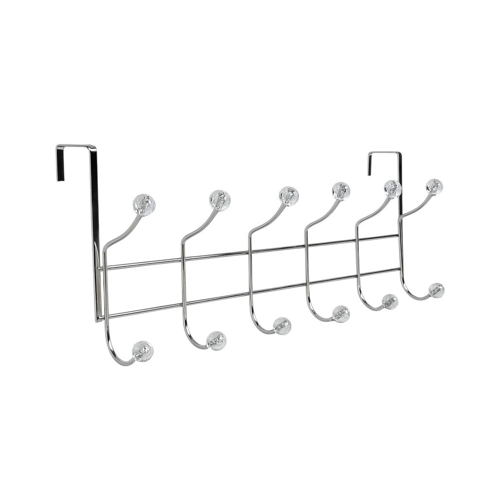 Metal Over Door Hanger Set of 2 – 24 Hooks Heavy-Duty Clothes & Coat Hanging Rack for Bedroom, Bathroom & Office – No-Drill Door Storage Organiser