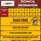 Enamelled Paella Pan. Non-Stick Carbon Steel with Silicone Handles.