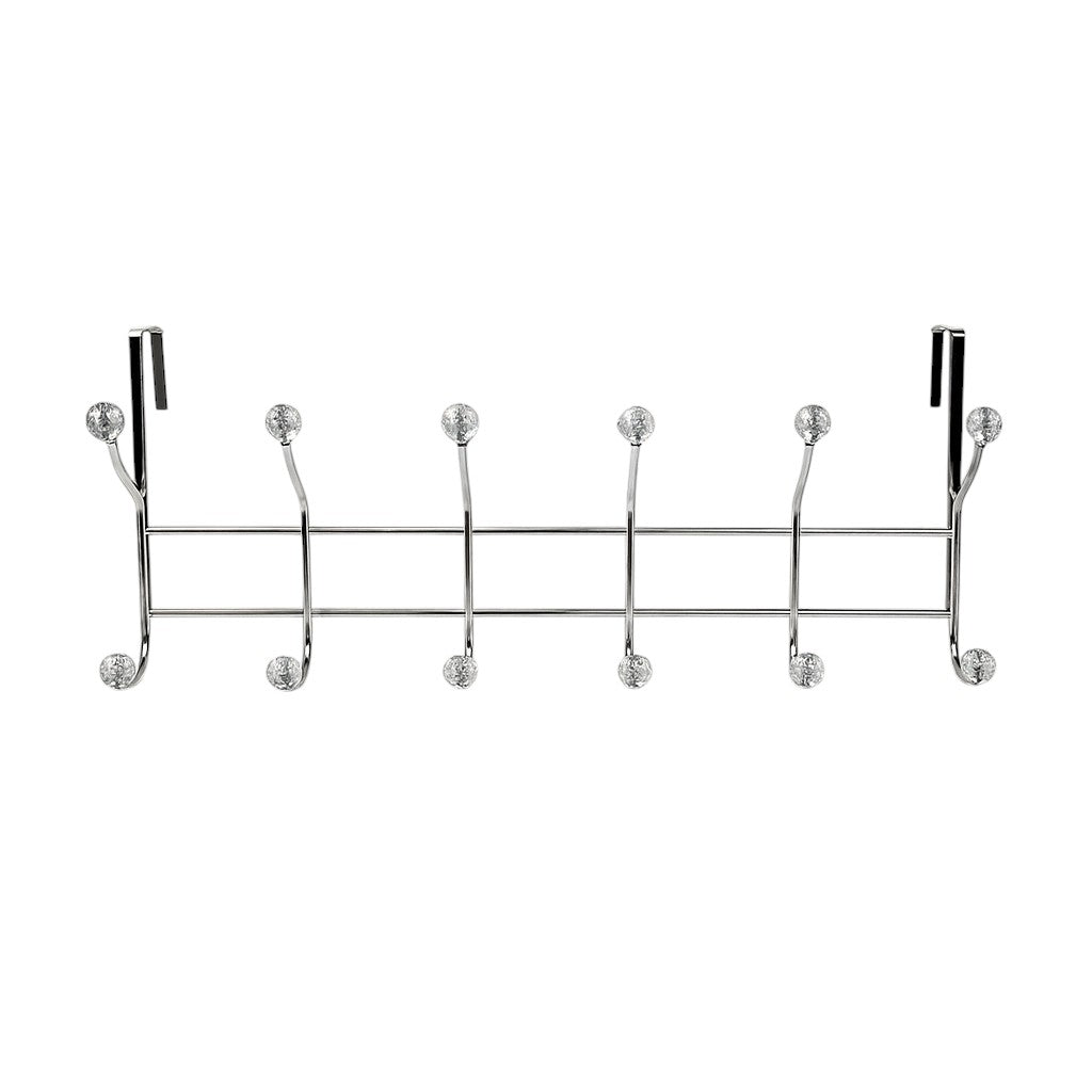 Over-the-Door Hook Rail by TheOwnas – 12 Metal Coat & Clothes Hooks