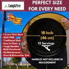 Enamelled Paella Pan. Non-Stick Carbon Steel with Silicone Handles.