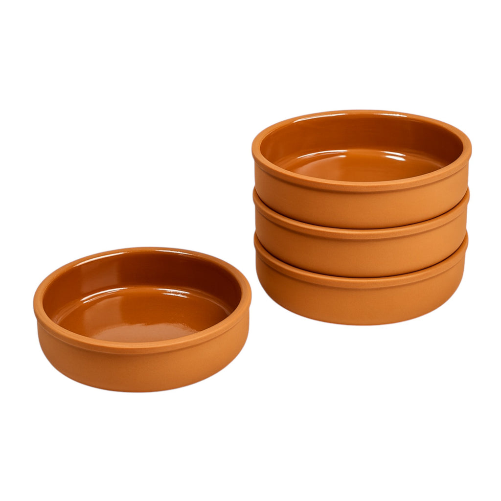 Set of 4 Terracotta Tapas Bowls Set 450ml (14.5cm) | Ovenproof Mediterranean Ramekins
