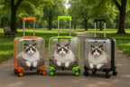 Pet Travel Luggage – Transparent Design with Smooth 360° Wheels for Dogs & Cats