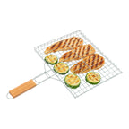 Stainless Steel Portable BBQ Grill Basket – Foldable Mesh with Easy-Grip Handle