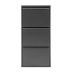 Slim Metal Shoe Cabinet Anthracite – Compact 3-Tier Shoe Rack for Space-Saving Storage