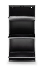 Slim Metal Shoe Cabinet Anthracite – Compact 3-Tier Shoe Rack for Space-Saving Storage