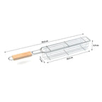 Stainless Steel Vegetable Grill Cage – Long Side-Opening BBQ Basket with Handle