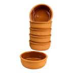 Set of 6 Terracotta Tapas Dishes Set 200ml (12cm) – Ovenproof Clay Ramekins