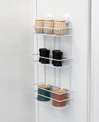 3-Tier Bathroom Rectangular Shower Caddy – No Drill Adhesive Wall-Mounted Metal Bathroom Organiser
