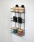 3-Tier Bathroom Rectangular Shower Caddy – No Drill Adhesive Wall-Mounted Metal Bathroom Organiser