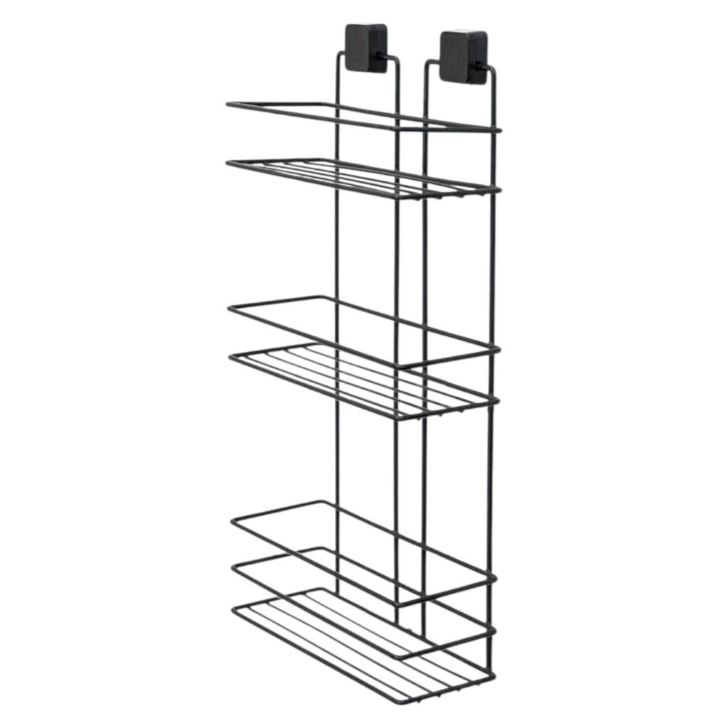 3-Tier Bathroom Rectangular Shower Caddy – No Drill Adhesive Wall-Mounted Metal Bathroom Organiser