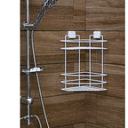 2-Tier Corner Shower Shelf – Metal No-Drill Adhesive Bathroom Caddy