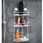 3-Tier Bathroom Corner Caddy – Metal Adhesive Shower Shelf, No Drilling Required
