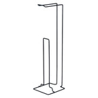 Freestanding Black Toilet Paper Holder with Storage – Metal Bathroom Stand