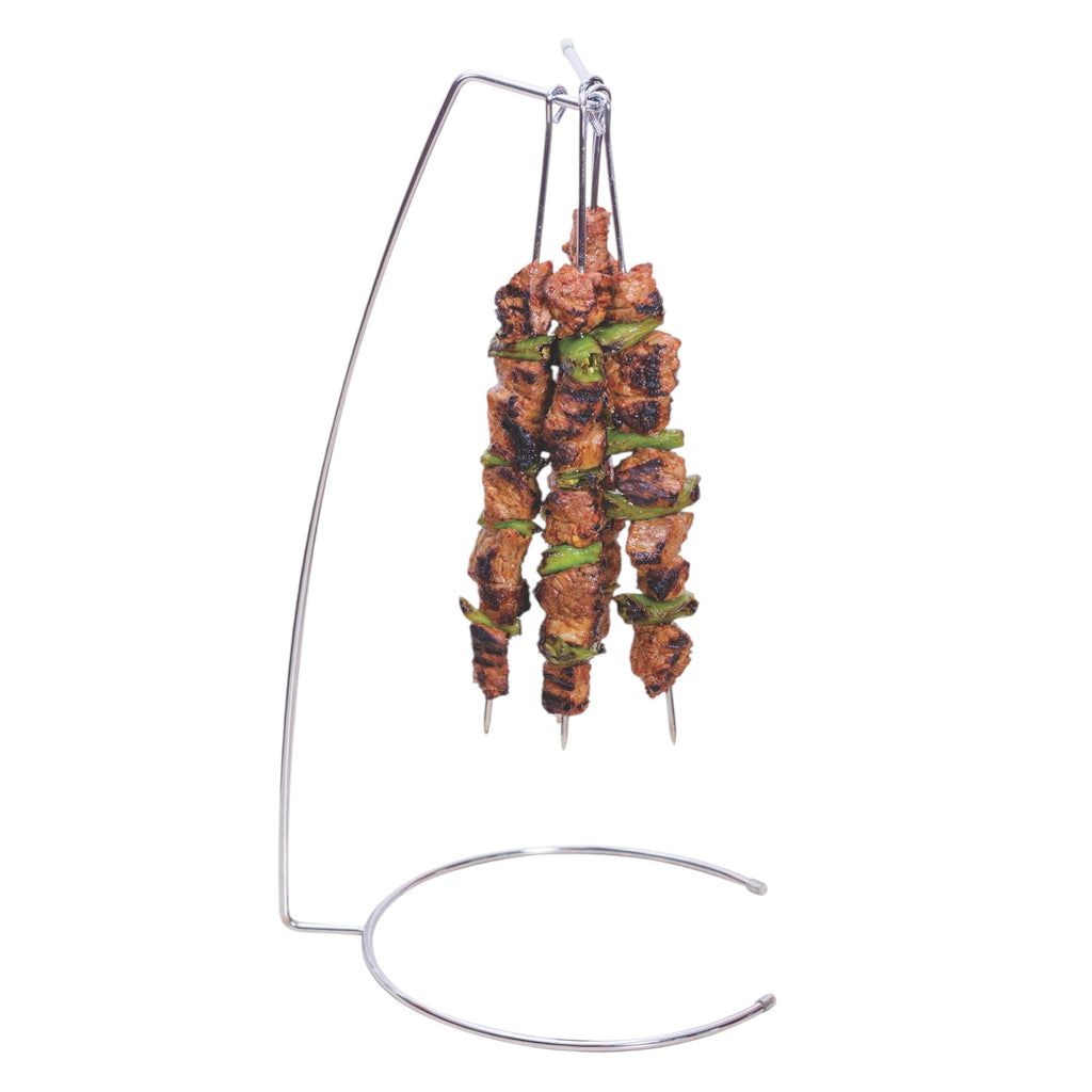 Stainless Steel Hanging Kebab Stand with 5 Skewers – For Meat, Chicken & Vegetables