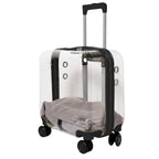 Pet Travel Luggage – Transparent Design with Smooth 360° Wheels for Dogs & Cats