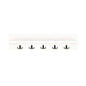 Wall Mounted Coat Rack with Shelf- White. 80cm Wooden Hanger. 5 Double Hooks.