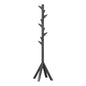Coat Rack Stand - Anthracite. Freestanding Wooden Coat Hanger with 9 Hooks. Sturdy Coat Tree.