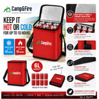Camp&Fire 6L Insulated Lunch Bag – Thermal Cooler Bag with Zip Closure