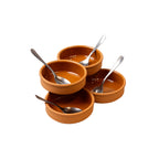 Set of 4 Terracotta Tapas Bowls Set 450ml (14.5cm) | Ovenproof Mediterranean Ramekins