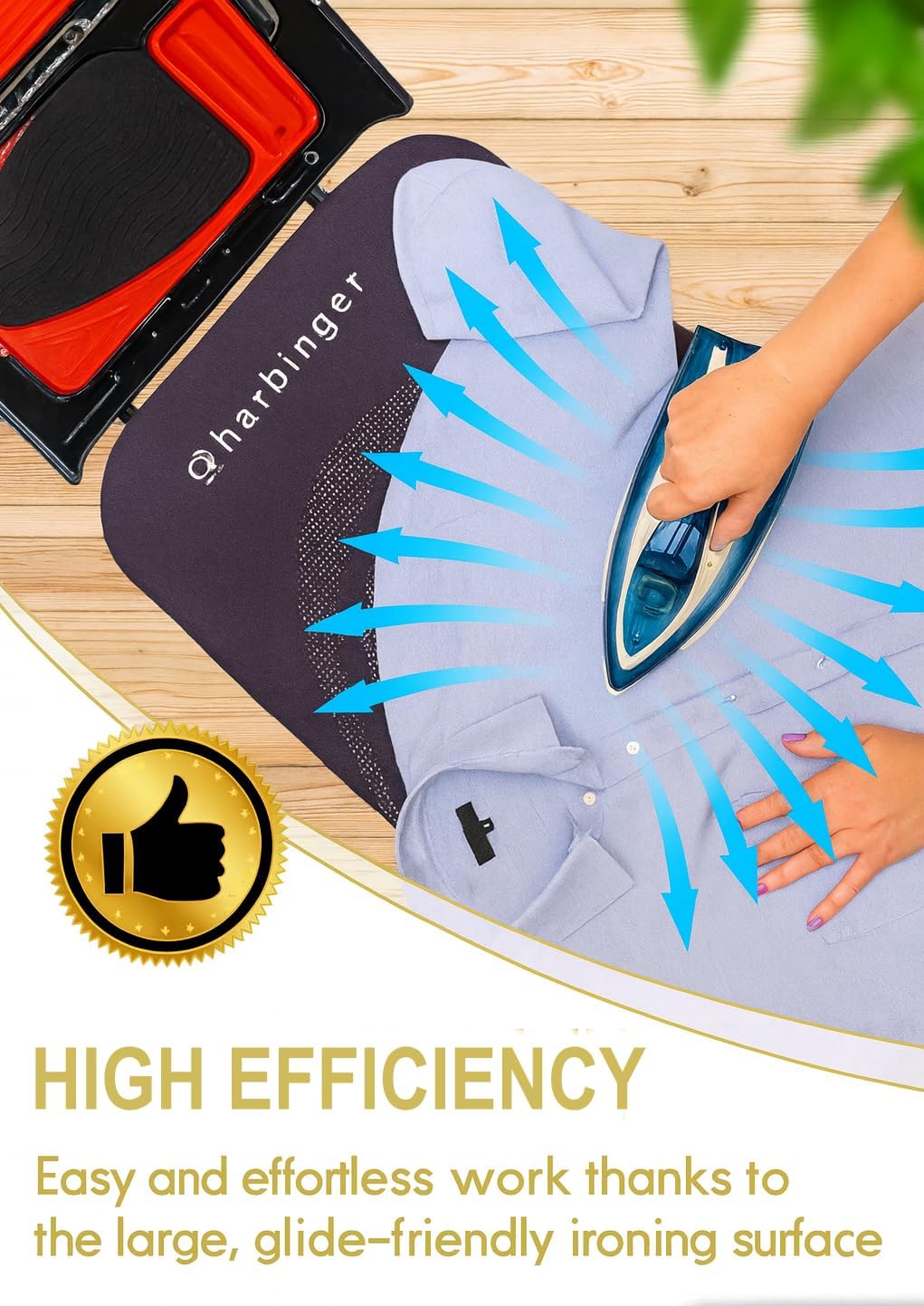 Extra Wide XL Ironing Board 127x46 cm – Steam Unit Holder & Non-Slip Feet