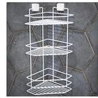 3-Tier Bathroom Corner Caddy – Metal Adhesive Shower Shelf, No Drilling Required