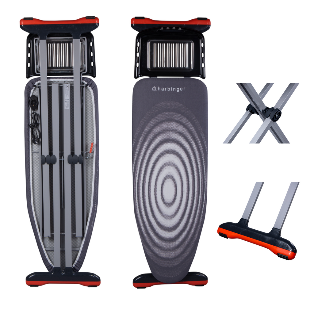 Extra-Large Ironing Board 127×46cm – Height Adjustable, Foldable with Steam Unit Holder.