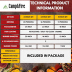 Paella Cooking Set. 16 Servings (55cm, 22") Paella Pan & Gas Burner & Tripod Stand Full Kit.