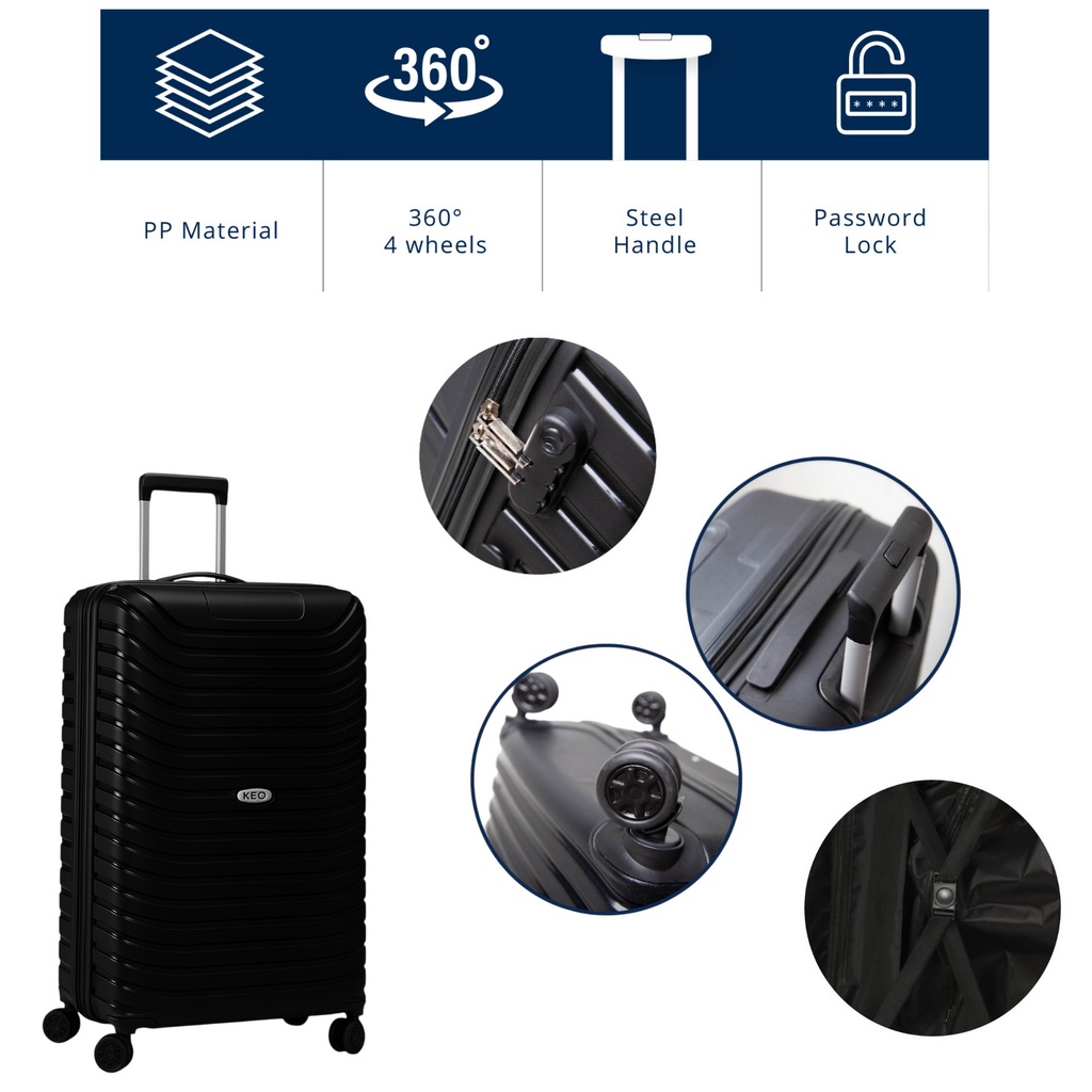 5-Piece Travel Lightweight Luggage Set – Hardshell Suitcases with Spinner Wheels & Lock