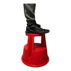 Kick Step Stool with Wheels - Rolling Step with Retractable Casters for Home & Office, 150KG Capacity