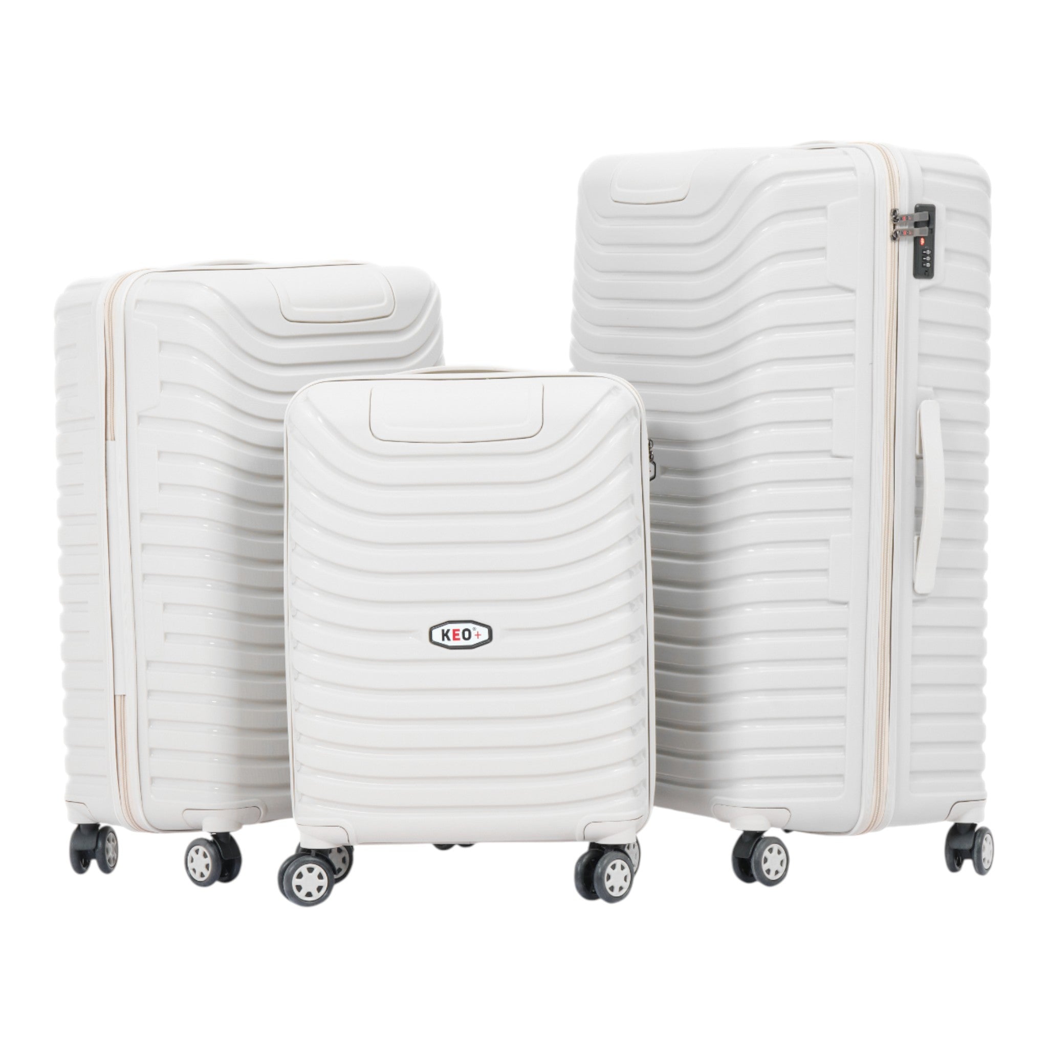 3-Piece Travel Luggage Set – Durable Hardshell Suitcases with Spinner Wheels & Lock