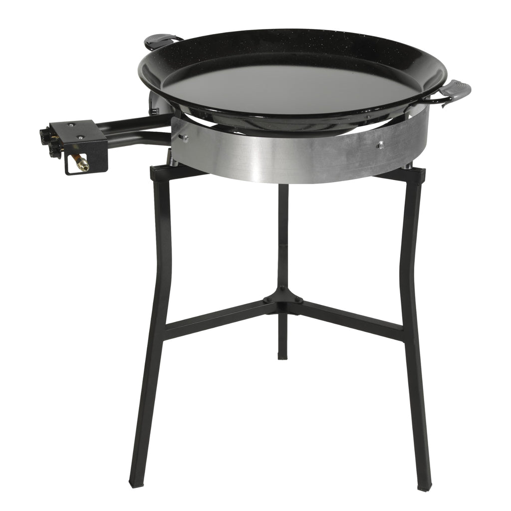 Paella Cooking Set. 20 Serving (60cm,24") – Paella Pan, Gas Burner & Tripod Stand – Full Outdoor Cooking Kit