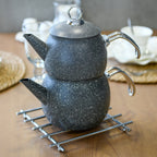 2-Piece Chrome Metal Trivet Set – Heat-Resistant Coasters for Hot Cookware