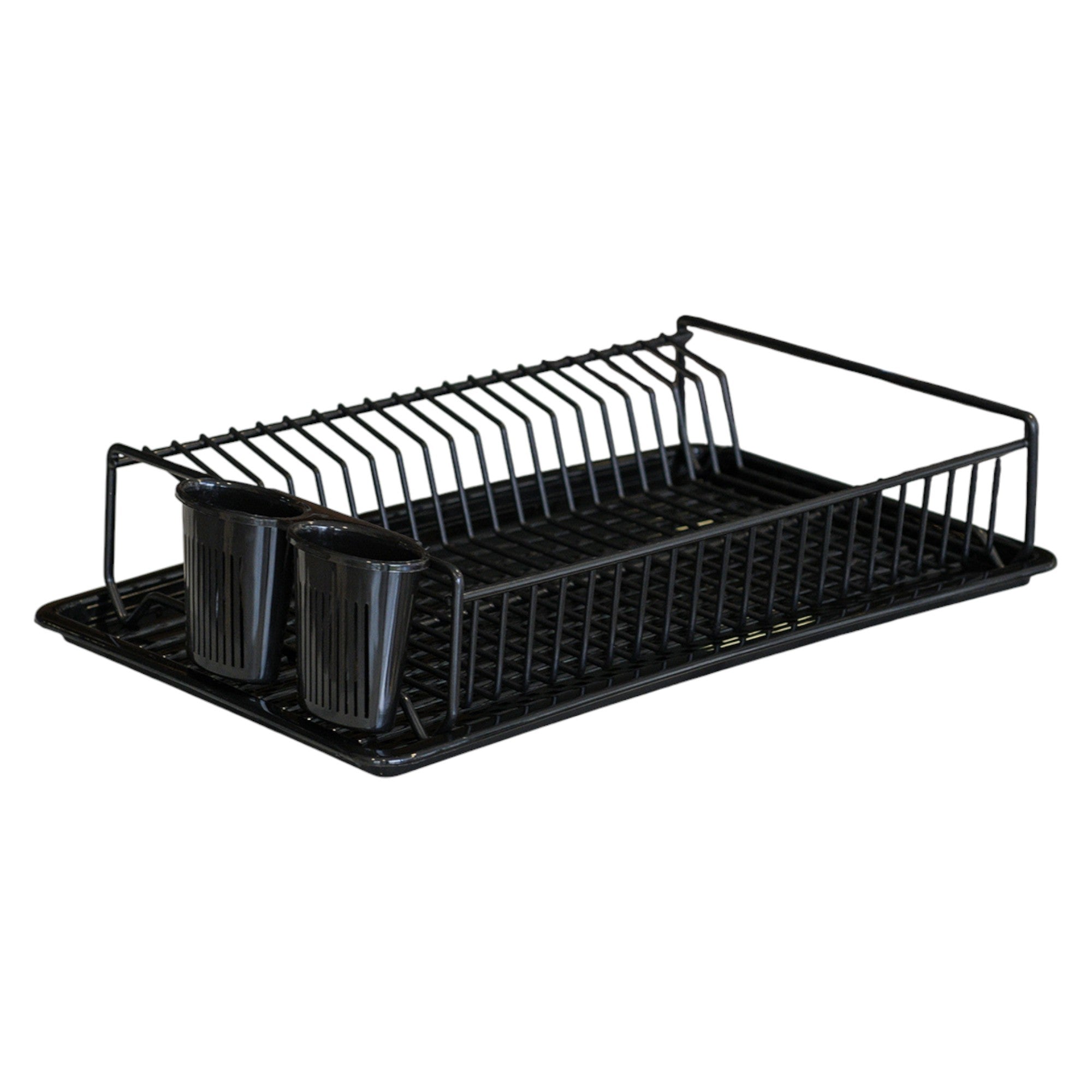 Large Flat Dish Drying Rack | Rust-Resistant Metal Drainer with Tray & Cutlery Holder