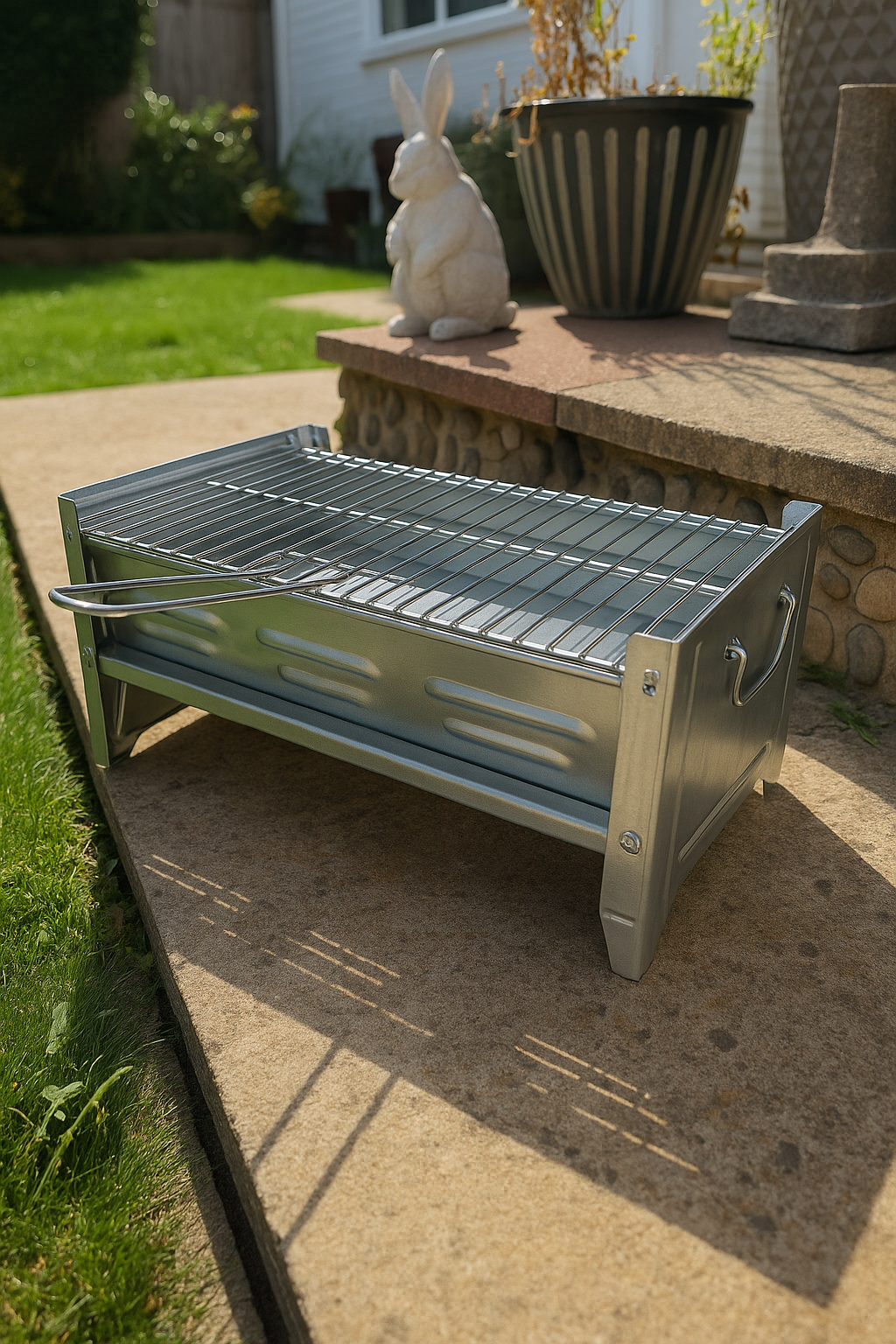 Portable Folding Charcoal BBQ Grill Set – Compact Steel Barbecue for Camping, Garden & Picnic