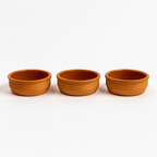 Set of 3 Terracotta Tapas Dishes Set 200ml (12cm) – Ovenproof Clay Ramekins