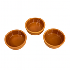 Set of 3 Terracotta Tapas Dishes Set 200ml (12cm) – Ovenproof Clay Ramekins