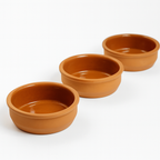Set of 3 Terracotta Tapas Dishes Set 200ml (12cm) – Ovenproof Clay Ramekins