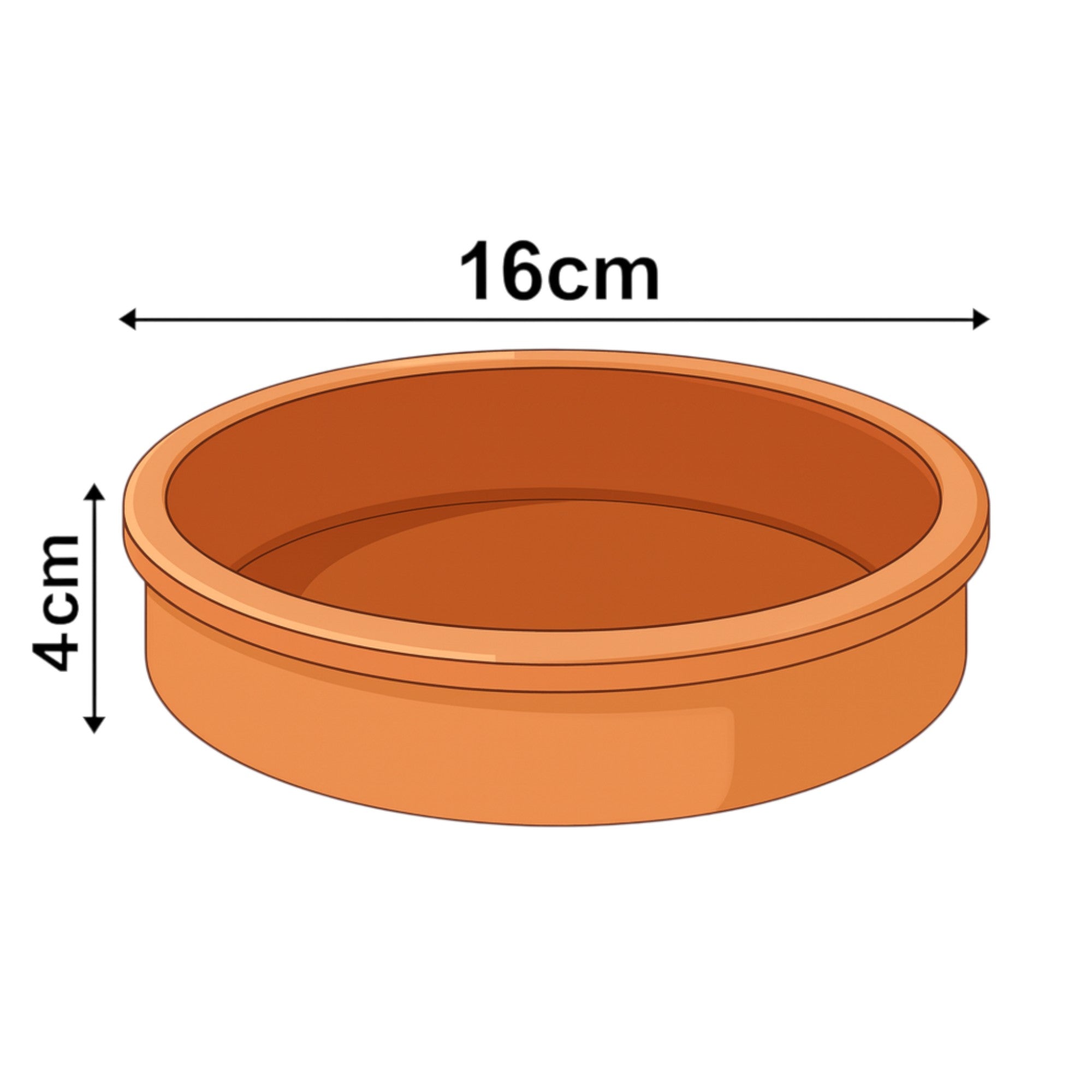 Set of 4 Terracotta Tapas Bowls Set 450ml (16cm) | Ovenproof Mediterranean Ramekins