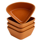 Set of 4 Terracotta Clover Serving Bowls 190ml – Rustic Tapas & Meze Ramekins