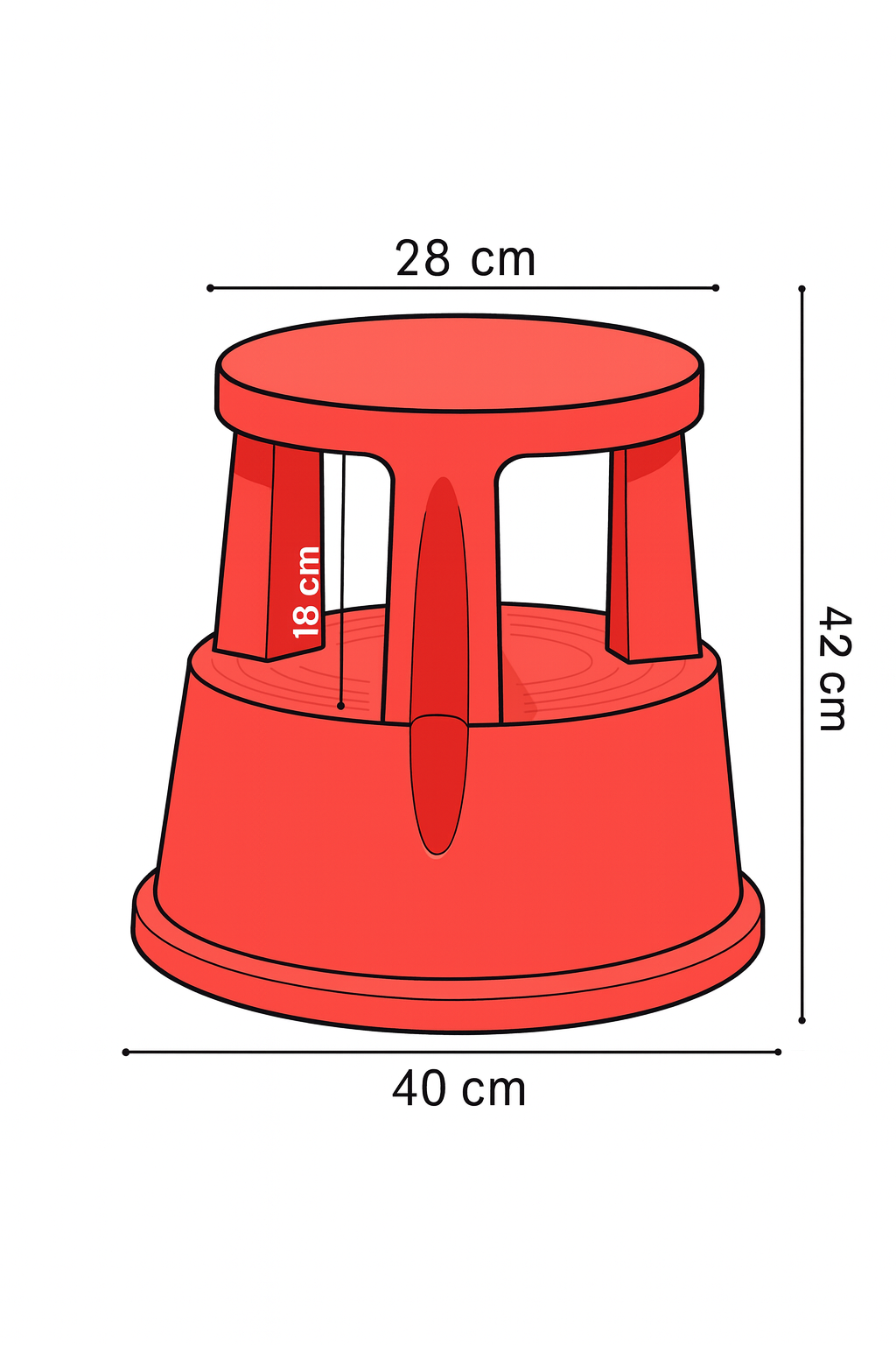 Kick Step Stool with Wheels - Rolling Step with Retractable Casters for Home & Office, 150KG Capacity