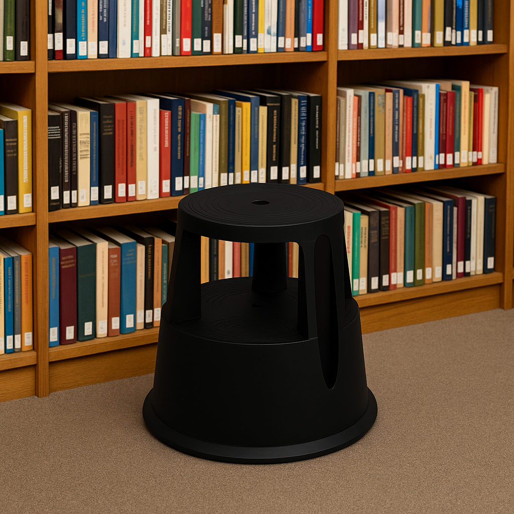 Kick Step Stool with Wheels - Rolling Step with Retractable Casters for Home & Office, 150KG Capacity