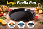 Enamelled Paella Pan. Non-Stick Carbon Steel with Silicone Handles.