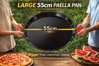 Enamelled Paella Pan. Non-Stick Carbon Steel with Silicone Handles.