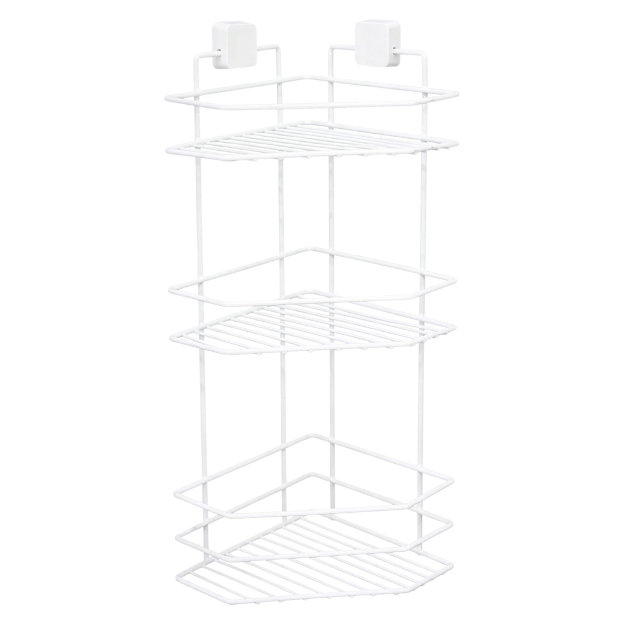 3-Tier Bathroom Corner Caddy – Metal Adhesive Shower Shelf, No Drilling Required
