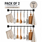 Kitchen Utensil Hanging Rail – 8 Hooks Wall Mounted 56cm No Drill Storage Rack for Kitchen & Bathroom