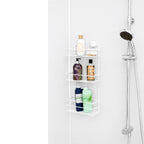 3-Tier Bathroom Rectangular Shower Caddy – No Drill Adhesive Wall-Mounted Metal Bathroom Organiser