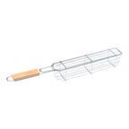 Stainless Steel Vegetable Grill Cage – Long Side-Opening BBQ Basket with Handle