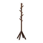 Coat Rack Stand - Walnut. Freestanding Wooden Coat Hanger with 9 Hooks. Sturdy Coat Tree.