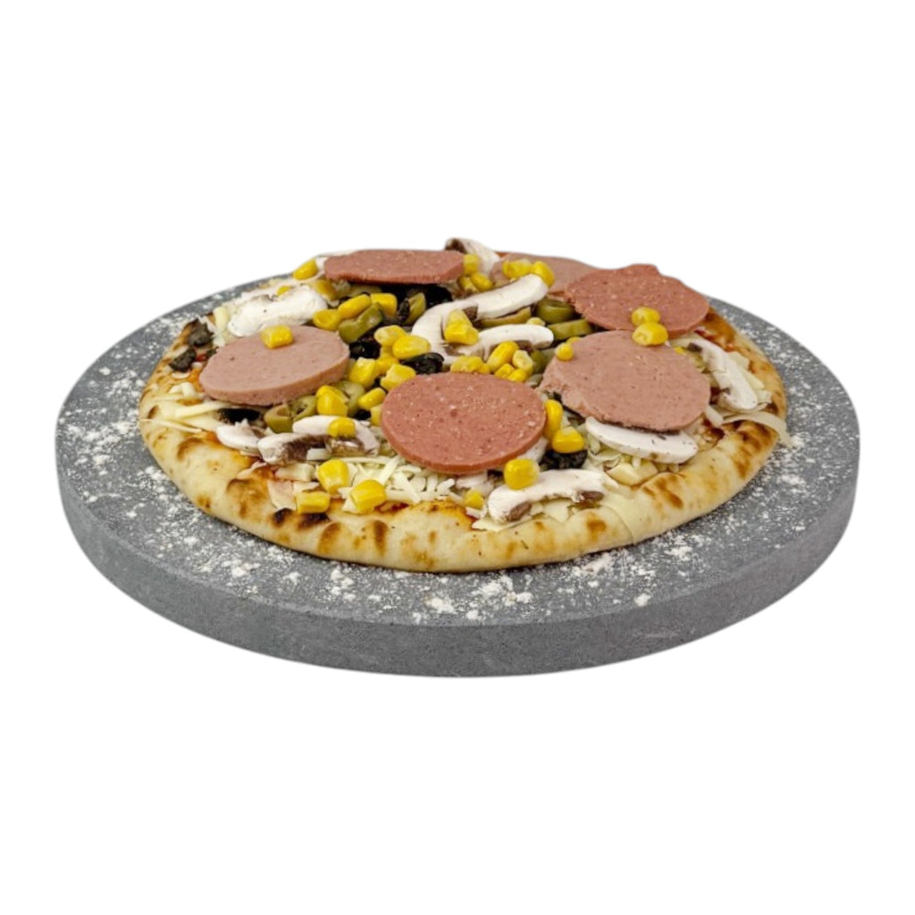 Pizza Baking Stone - Round. Multi-Purpose Lava Stone for Oven & BBQ. Serving Stone.